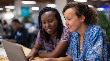 Obraz premium Interns Collaborating with Mentorship in a Creative Agency Setting