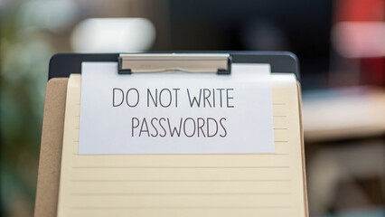 Do not write passwords is reminder emphasizing importance of cybersecurity training to protect sensitive information effectively