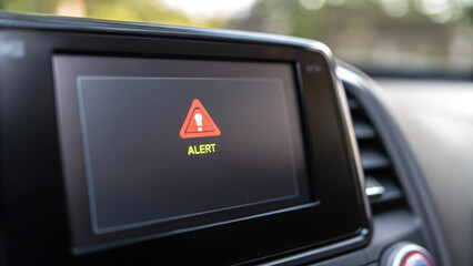 alert screen displays warning symbol indicating potential issue with vehicle security system. This emphasizes importance of cybersecurity training