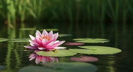 Water Lily's Embrace AI Generated