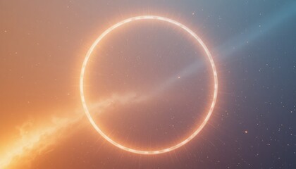 Fototapeta premium Solar eclipse phenomenon outer space digital art cosmic environment abstract viewpoint celestial concept for seo impact