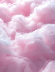 Fototapeta premium Ethereal pink cotton candy clouds creating a dreamy soft texture and a sweet fantasy background with a gentle camera angle
