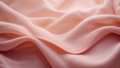 Flowing pink fabric textures studio setting textile close-up soft drapery aesthetic appeal textile design concept