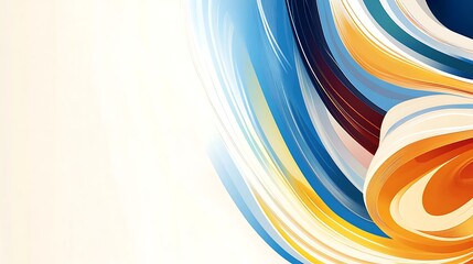 Abstract Color Swirl: An eye-catching swirl of vibrant blue and orange hues gracefully dances across the canvas, creating a sense of dynamic motion and artistic elegance. 