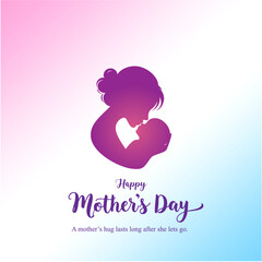 Happy Mothers Day Social Media Creative with Mother Kissing Child Forehead