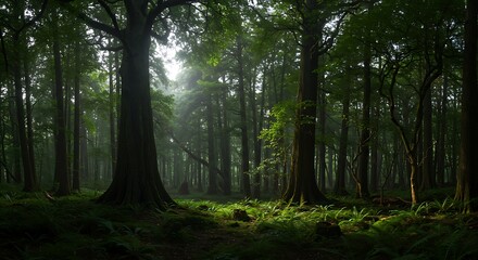 Fototapeta premium Whispers of the Greenwood AI Generated