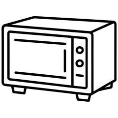 Fototapeta premium Microwave oven line art illustration