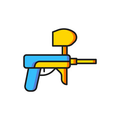 Color Paintball gun icon isolated on white background. Flat filled outline style with shadow. Vector