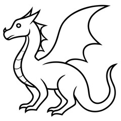 Fototapeta premium Minimalist Dragon line art
