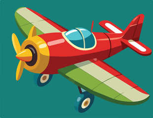 Air craft cartoon in colored style Free Vector