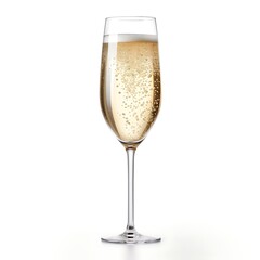 Elegant Champagne Toast: A solitary flute of sparkling champagne, brimming with effervescent bubbles, invites a moment of celebration and refinement.