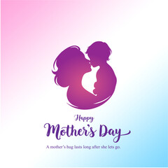 Happy Mothers Day Social Media Creative with Mother Kissing Child Forehead