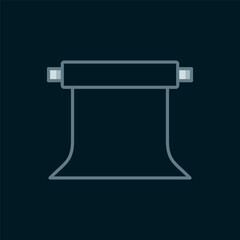 Line Empty photo studio icon isolated on black background. Screen backdrop. Flat filled outline style with shadow. Vector
