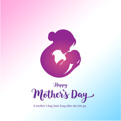 Happy Mothers Day Social Media Creative with Mother Kissing Child Forehead