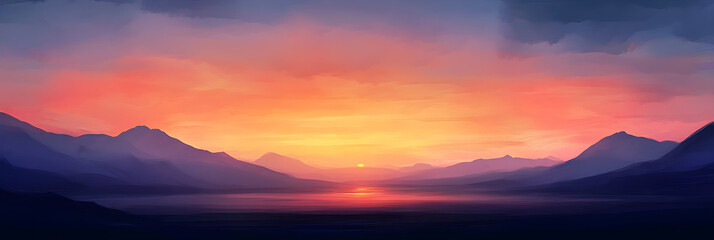 Serene Sunset: Embracing the Tranquility of Evening Glow Across the Horizon