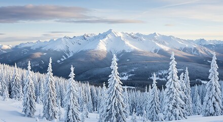 Obraz premium Winter's Silent Majesty AI Generated