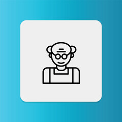 A friendly elderly man with glasses, representing a grandfather.