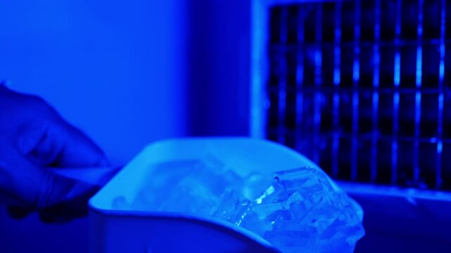 Ice cube maker machine for home cafe bar kitchen catering equipment.