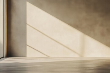 Empty, sunlit room with shadows