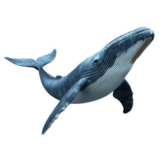Blue Whale Breaching Ocean Surface Majestic Marine Wildlife Giant Mammal Endangered Species Underwater World Nature Conservation Aquatic Life Whale Watching Isolated on White Background