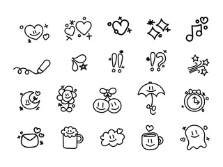 Cute Doodle Line Art Element