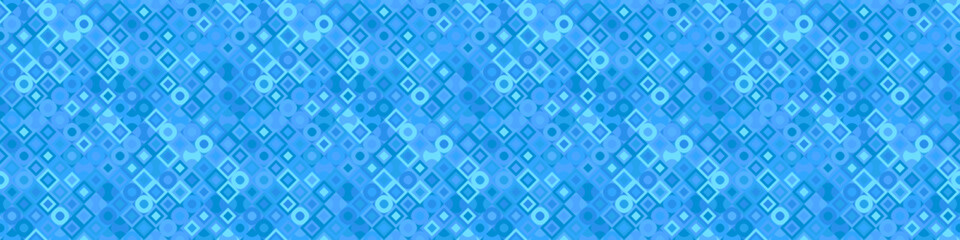 Seamless horizontal multicolored mosaic pattern background - colorful wide geometrical vector graphic