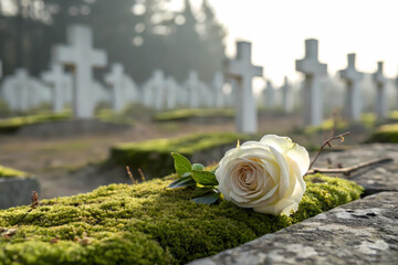 White rose on a tree