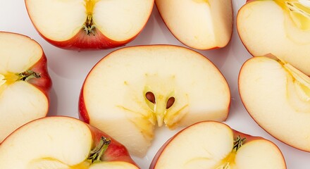 Juicy Red Apple Slices: A Close-Up Food Photography Image AI Generated