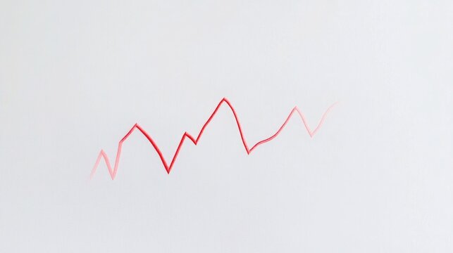 Simple red line graph rising over time shown against a white minimalist canvas