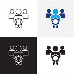Business qualification icon. Worker recruitment icon. Professional sign. Icon symbol compatible for selection, management, certified worker, profile, employee, document. Vector illustration