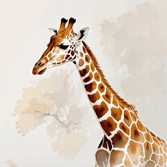 Gentle giant hues giraffe isolated watercolor vector illustration svg   © Arun168