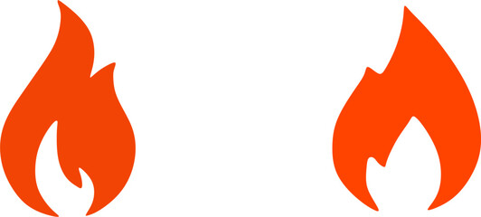 fire icon or fire symbol on transparent background