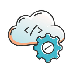 cloud development icon, cloud development vector illustration-simple illustration of cloud development, perfect for cloud development logos and icons