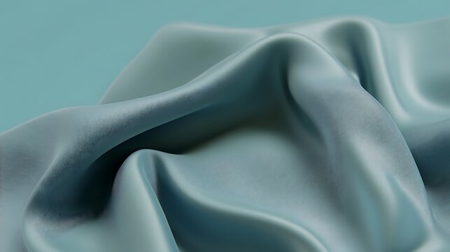 Draped Teal Fabric Softly Undulating Waves