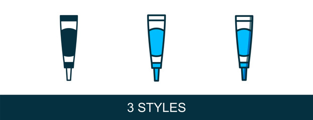 Filled outline Cream or lotion cosmetic tube icon isolated on white background. Body care products for woman. Vector