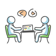 pair programming icon, pair programming vector illustration-simple illustration of pair programming, perfect for pair programming logos and icons