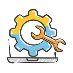 software maintenance icon, software maintenance vector illustration-simple illustration of software maintenance, perfect for software maintenance logos and icons