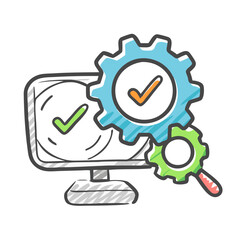 system testing icon, system testing vector illustration-simple illustration of system testing, perfect for system testing logos and icons