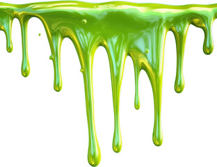 Vibrant Green Liquid Dripping Glossy Paint Texture Abstract Background