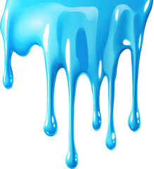 Dripping Bright Blue Liquid Glossy Paint Ink or Gel Texture Abstract Background