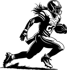 Fototapeta premium Fearless on the Field: Women Who BallGridiron Queen: Breaking Barriers with Every Yard Power Play: She Runs the Game