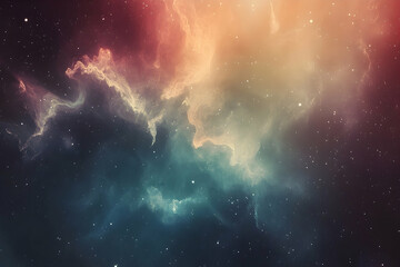 Fototapeta premium A vibrant display of cosmic nebulae, swirling in shades of pastel and deep colors.