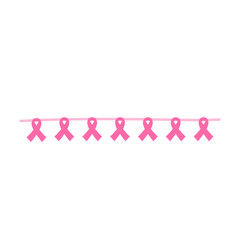 Breast cancer awareness month ribbon garland