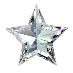 Diamond star isolated on a transparent background