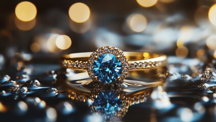 Exquisite blue diamond ring