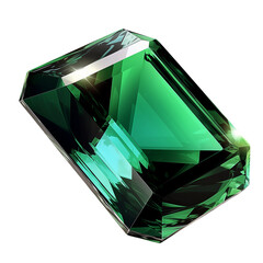 Emerald isolated on a transparent background