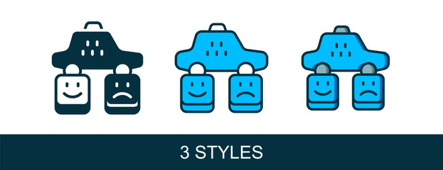 Filled outline Taxi service rating icon isolated on white background. Vector