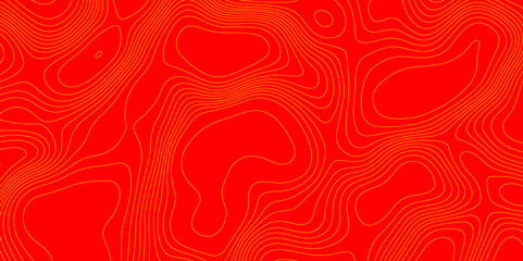 Background of the topography map abstract origami pattern cartography map with yellow lines, creating wavy textured red background with swirls pattern paper curved mountain reliefs background.