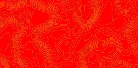 Background of the topography map abstract origami pattern cartography map with yellow lines, creating wavy textured red background with swirls pattern paper curved mountain reliefs background.