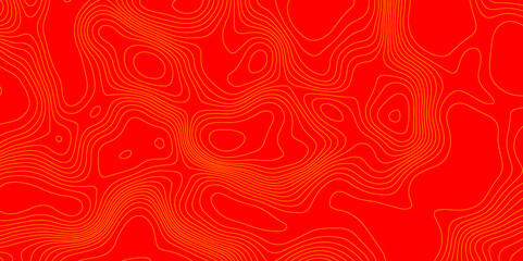 Background of the topography map abstract origami pattern cartography map with yellow lines, creating wavy textured red background with swirls pattern paper curved mountain reliefs background.